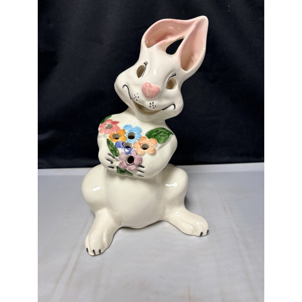 Beautiful Vintage McCoy Limited Hand Decorated Bunny Made in the USA Pls Read
